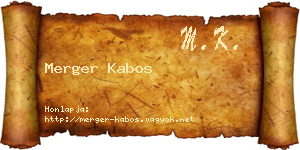 Merger Kabos névjegykártya